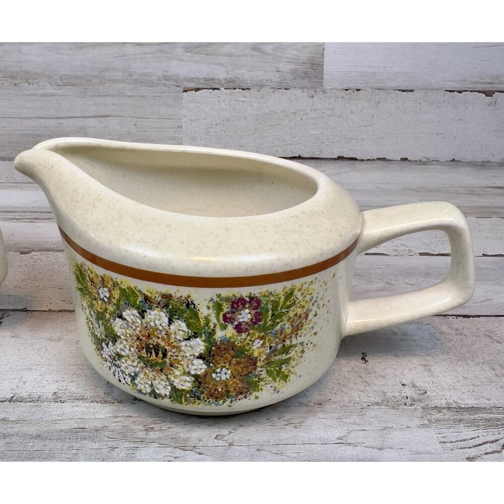 Vintage MCM Lenox Temper-Ware Magic Garden Creamer and Sugar Bowl USA - Picture 3 of 9